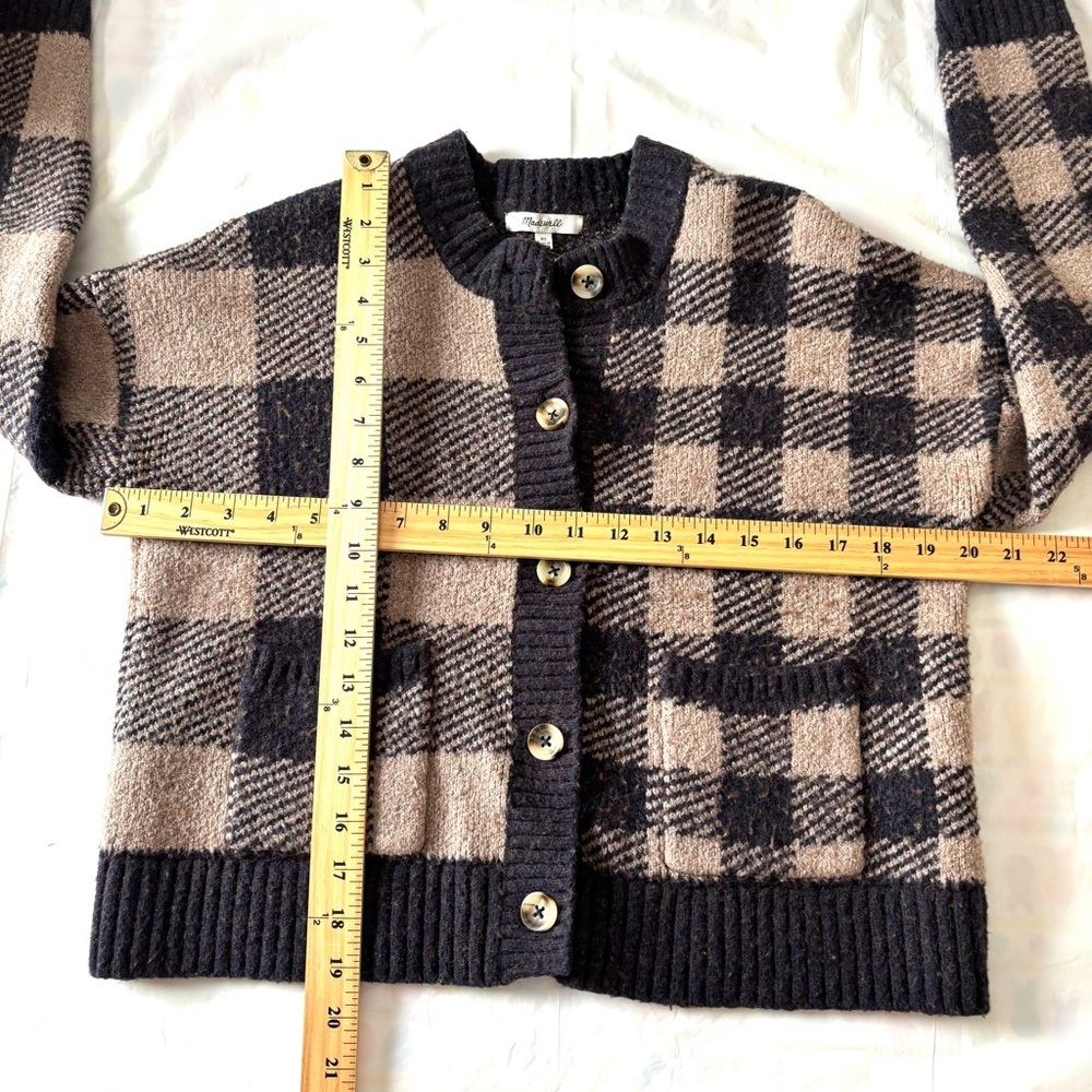 NWOT Madewell Plaid-Mix Colburne Cardigan Sweater Coziest Textured Yarn SZ XS - Picture 9 of 12